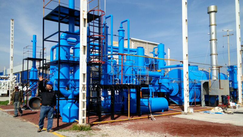 Huayin waste tyre and plastic pyrolysis plant