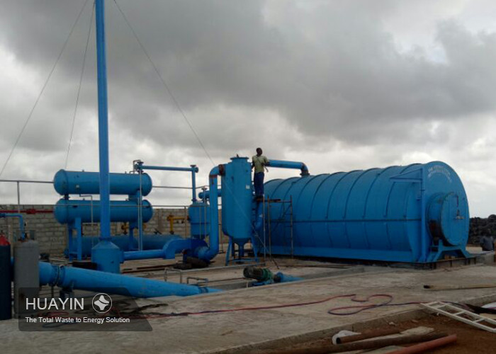 Tire to oil pyrolysis plant installation