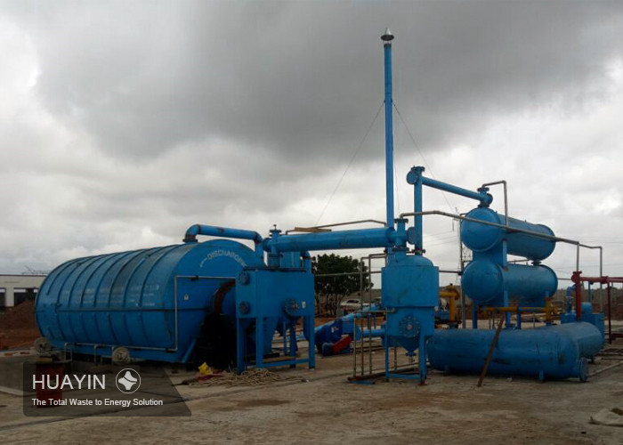 Huayin waste tire pyrolysis plant in the customer’s site