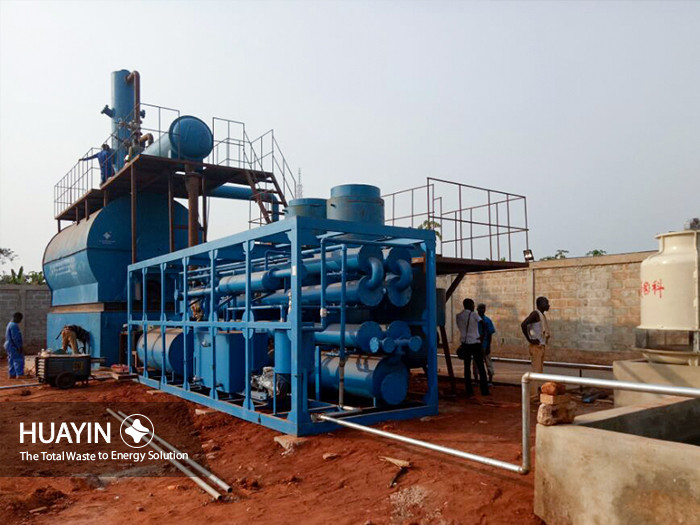 waste oil refining plant under installation